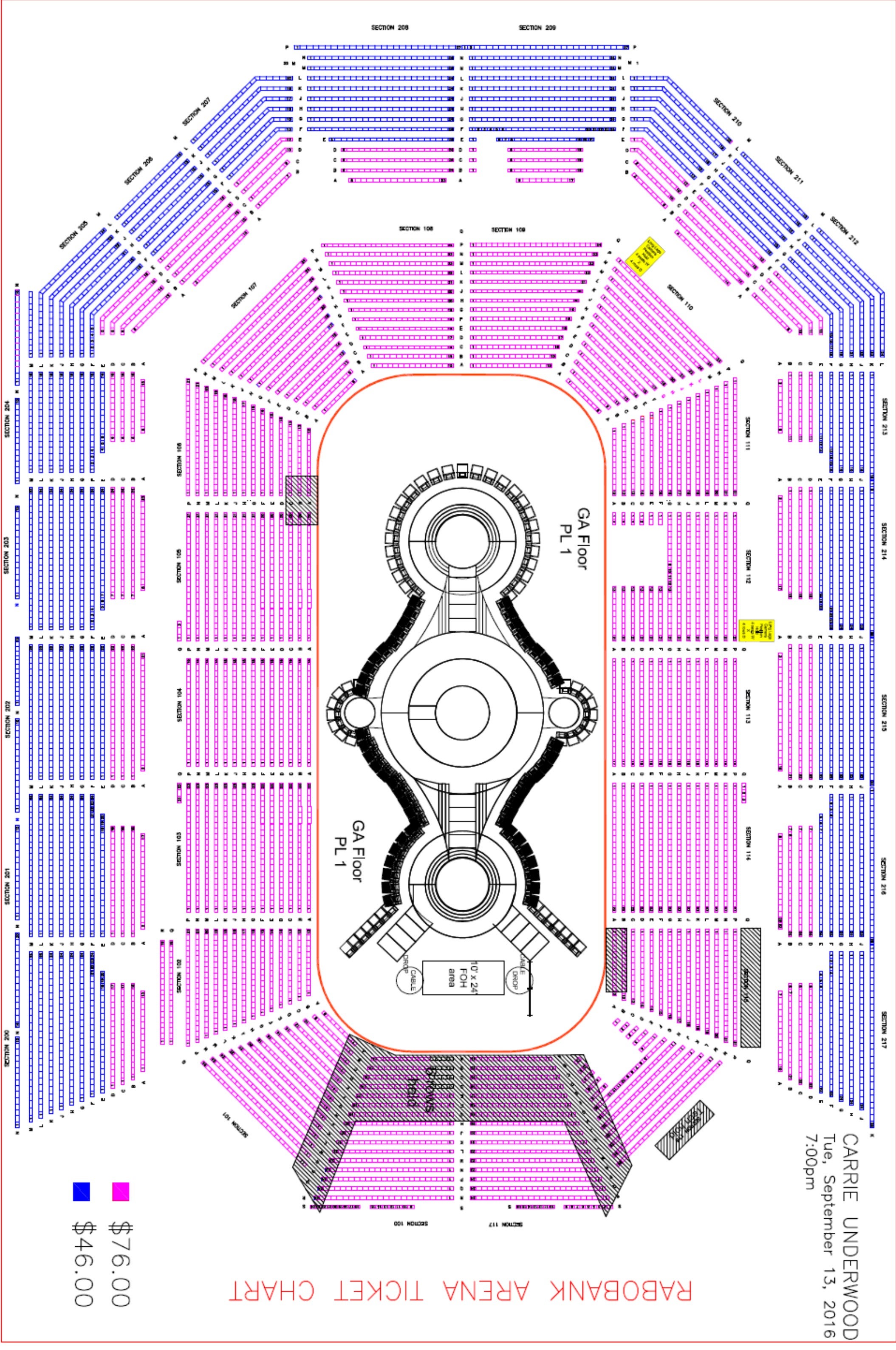 rabobank arena detailed seating chart